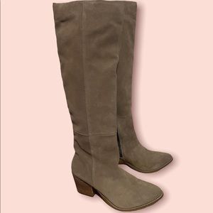 Tan Suede Knee-high boots